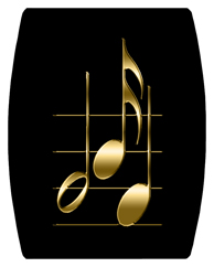 DAREC 382 BK GD Music Notes Black Gold